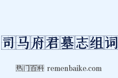 司马府君墓志组词是什么意思的图片